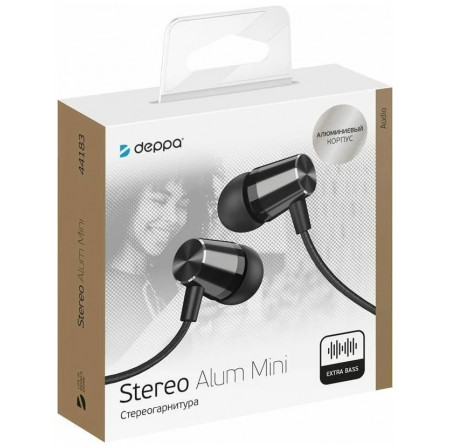 Гарнитура Deppa Stereo Alum Mini, черный