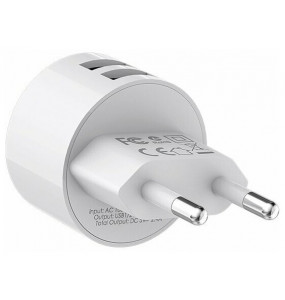 СЗУ 2USB 2.1A для micro USB BOROFONE BA23A 1м (белый)