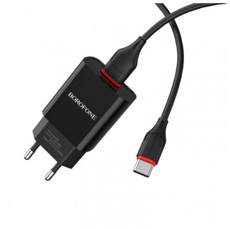 СЗУ 1USB 2.1A для micro USB BOROFONE BA20A 1м (Black)