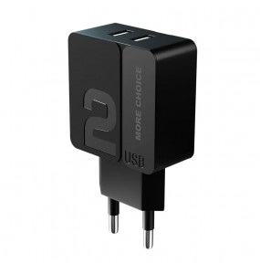 СЗУ 2USB 2.4A для micro USB More choice NC46m 1м (Black Black)