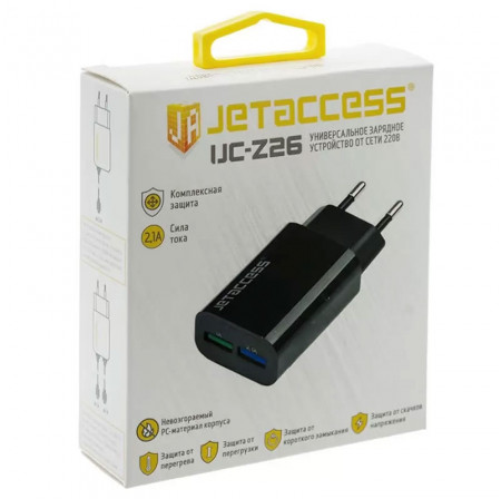 СЗУ Jet.A 2 USB 2,1A UC-Z26 черное
