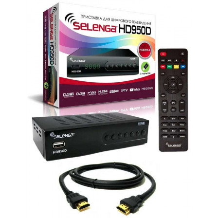 ТВ приставка DVB-T2 Selenga HD950D черный