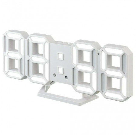 Perfeo LED часы-будильник "LUMINOUS 2", белый/ зелёная подсветка (PF-6111)